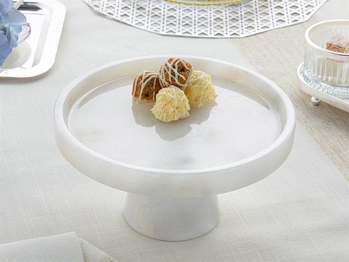 Platou cu picior pentru desert, Pixy, placat cu argint, 22 cm, argintiu