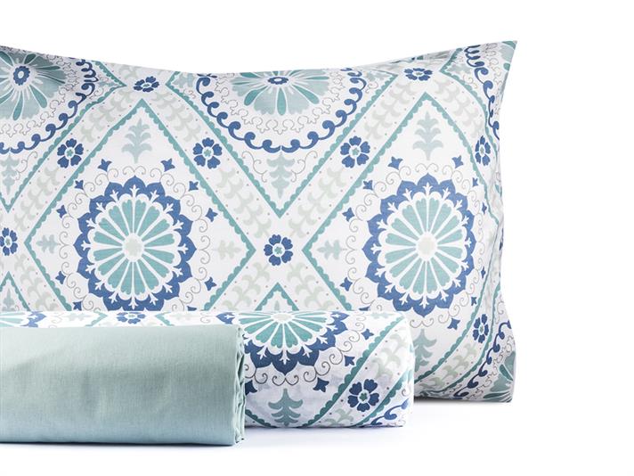 Placă orientală Bumbac Single Set Lenjerie De Pat 160x220 cm Seledon