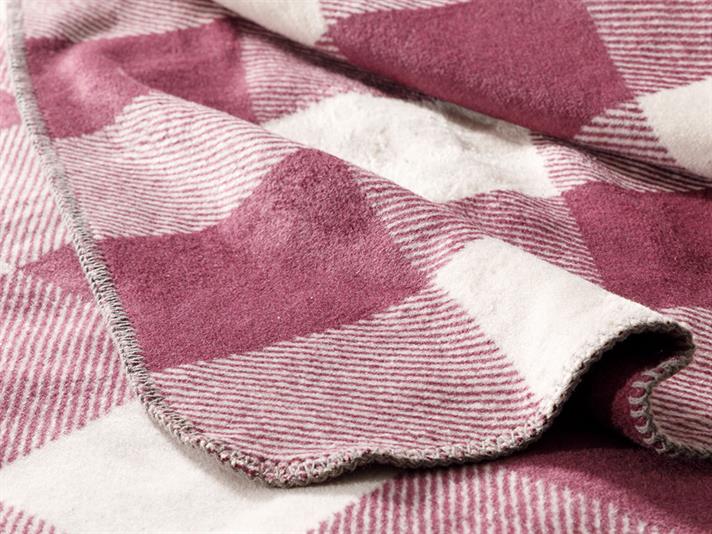 Plaid Bumbac Dublu Pătură 200*220 Cm Bej - Violet.
