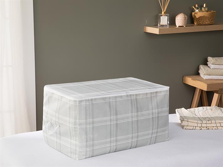 Plaid Lines Coș , 74*46*46 Cm, Albastru İnchis