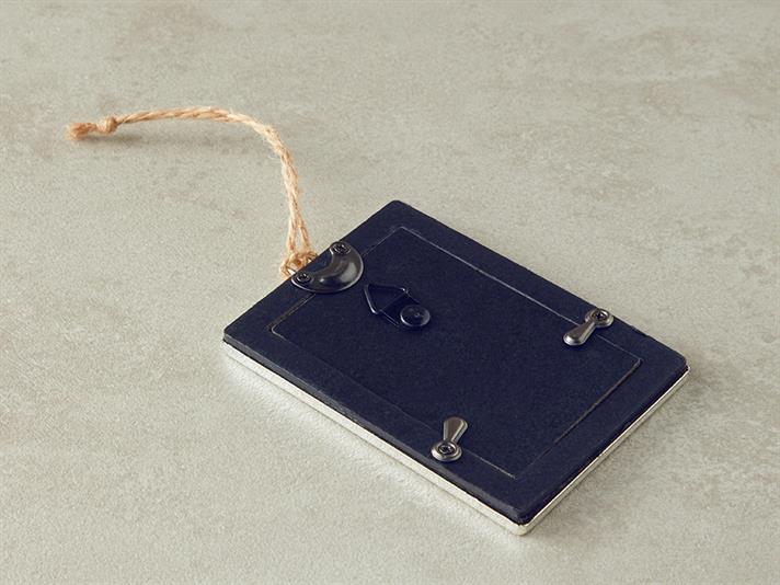 Decorațiune de agățat, Plaid, metal, 7,5x10 cm, bordo