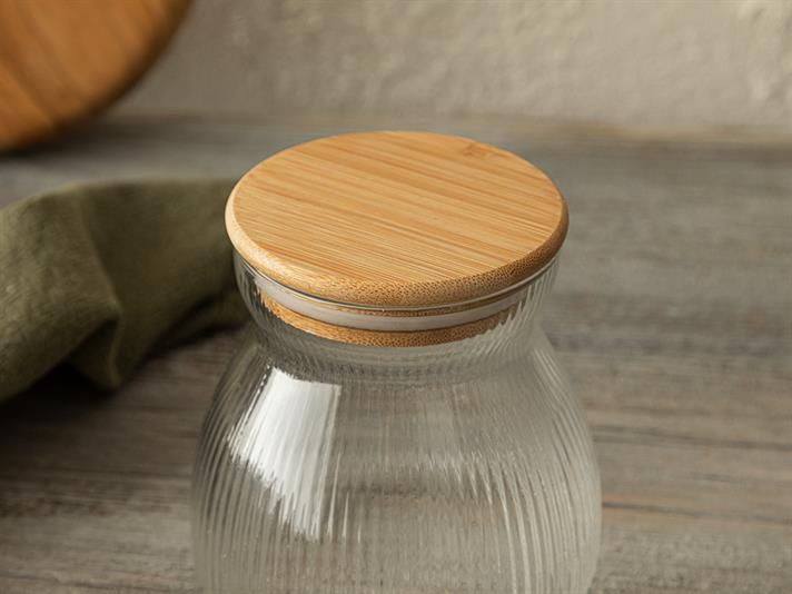 Plaid Borosilicate Glass Jar 900 ml Transparent