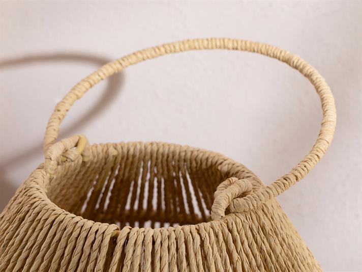 Felinar, Plaid, sfoara de hartie, 12x16x32 cm, natural-negru