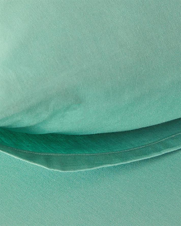 Set cearsaf cu elastic si fete de perna, King Size, Plain, bumbac, 180x200 cm/50x70 cm, verde