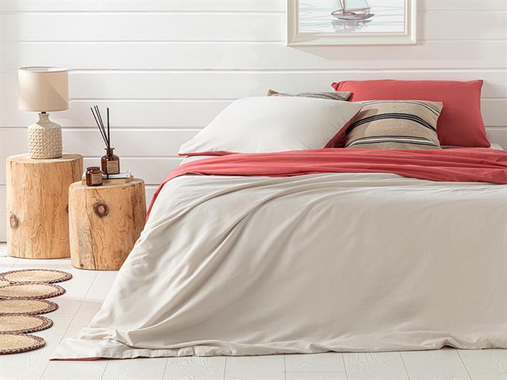 Plain Bumbac Persoană Dublă Set Lenjerıe De Pat 200*220 Cm Ivory - Rosehip