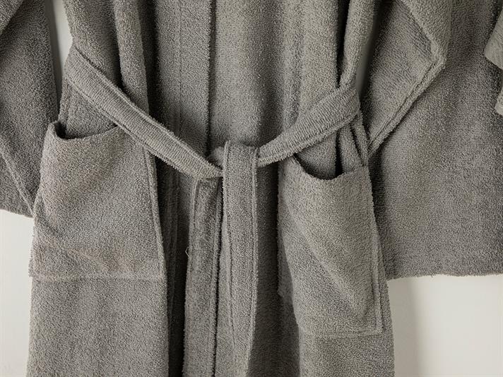 Plain Cu Bumbac Set Set Halat L-XL Gri Închis