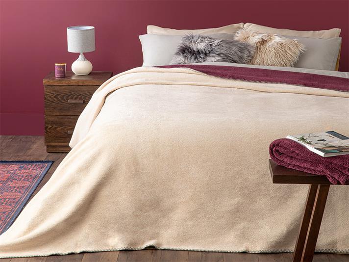 Plain Bumbac Single Pătură 150*200 Cm Bej - Violet.