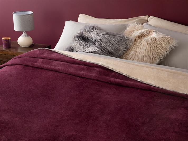 Plain Bumbac Single Pătură 150*200 Cm Bej - Violet.