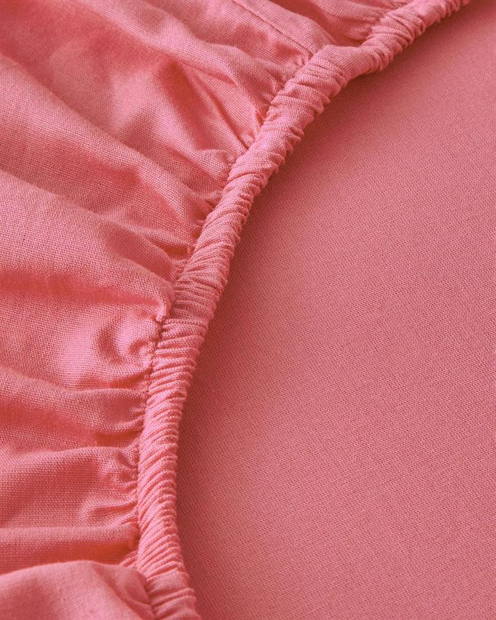 Set cearsaf cu elastic si fata de perna, pentru o persoana, Plain, bumbac, 100x200 cm/50x70 cm, roz piersica