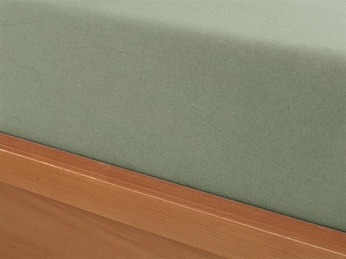 Cearceaf cu elastic, pat dublu, Plain, bumbac, 140x200 cm, verde