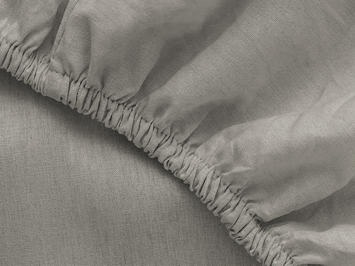 Cearceaf cu elastic, pat dublu, Plain, bumbac, 140x200 cm, gri