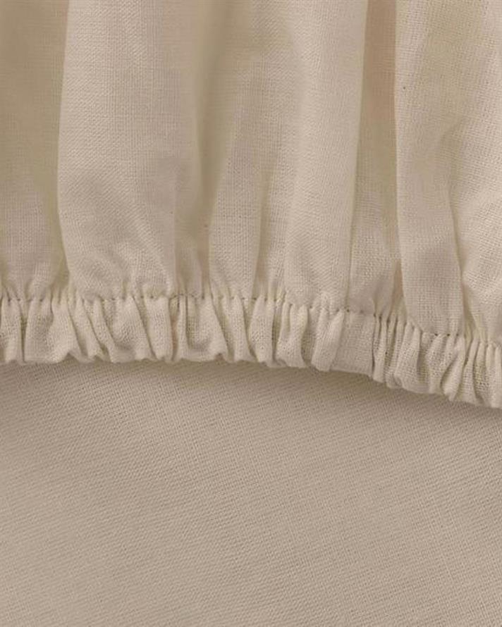 Plain Cearșaf Cu Elastic King Size, Bumbac, 180*200 Cm, Bej-Roșu