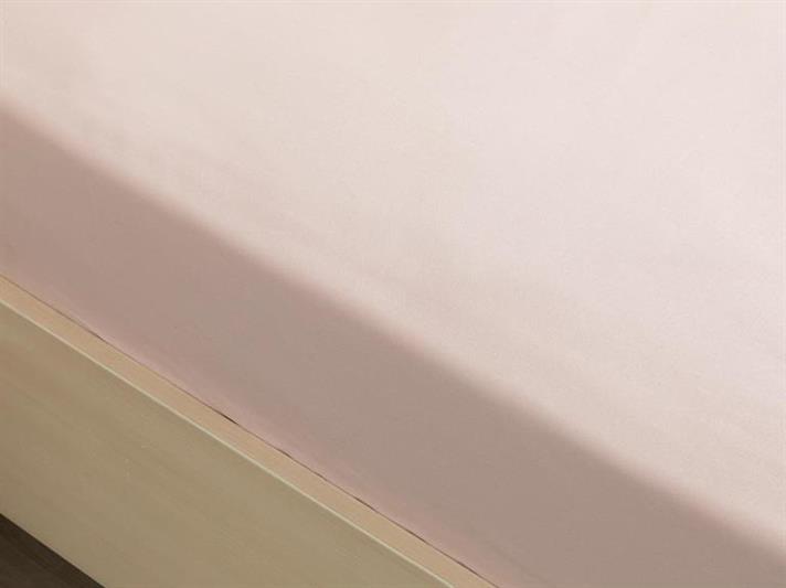 Cearceaf cu elastic, pentru o persoană, Plain, bumbac, 100x200 cm, roz pudră