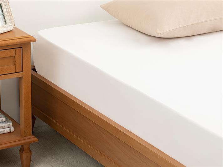 Cearceaf cu elastic, pentru o persoană, Plain, bumbac, 100x200 cm, alb