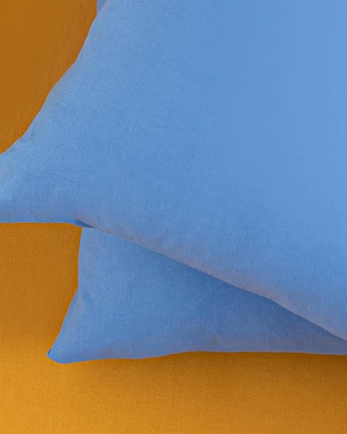 Plain Cottony 2 Set Față De Pernă 50*70 Cm Albastru