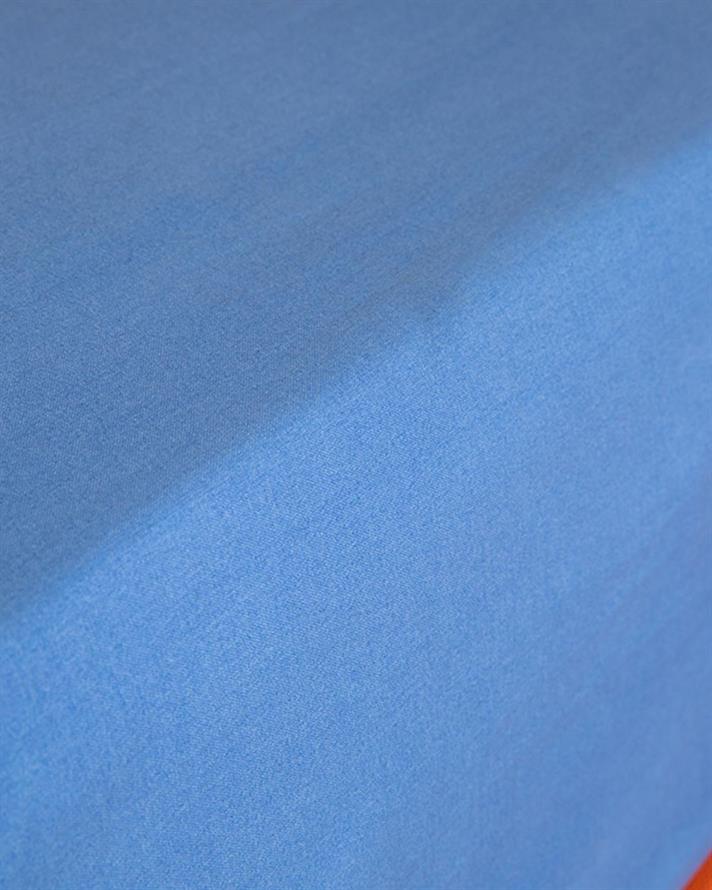 Plain Cu Bumbac Double Cearșaf Cu Elastic 160x200 cm Albastru