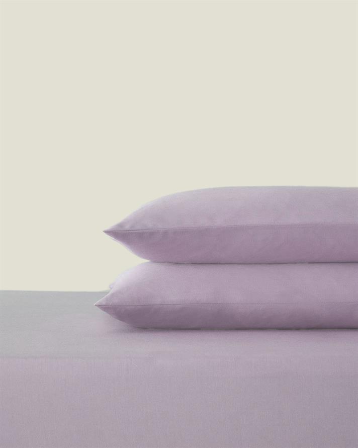 Plain Bumbac Double Set Cearșaf Cu Elastic 160x200 cm Lavandă