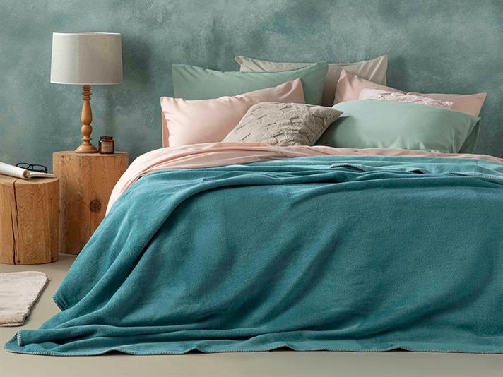 Plain Cu Bumbac King Size Pătură 220x240 cm Seledon - Mentă