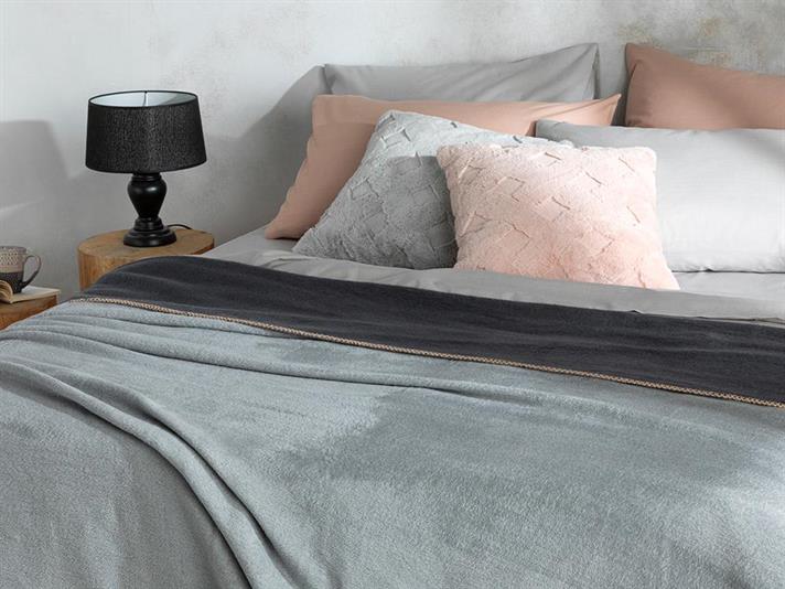 Plain Cu Bumbac King Size Pătură 220x240 cm Gri-Antracit