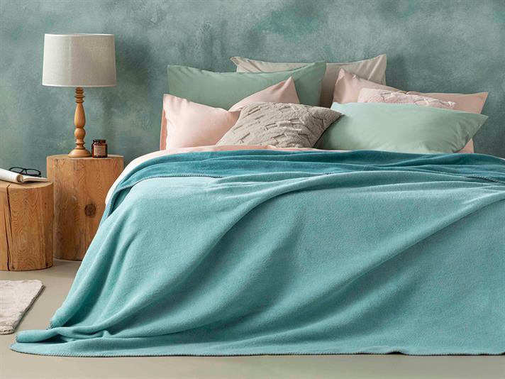 Plain Cu Bumbac King Size Pătură 220x240 cm Seledon - Mentă