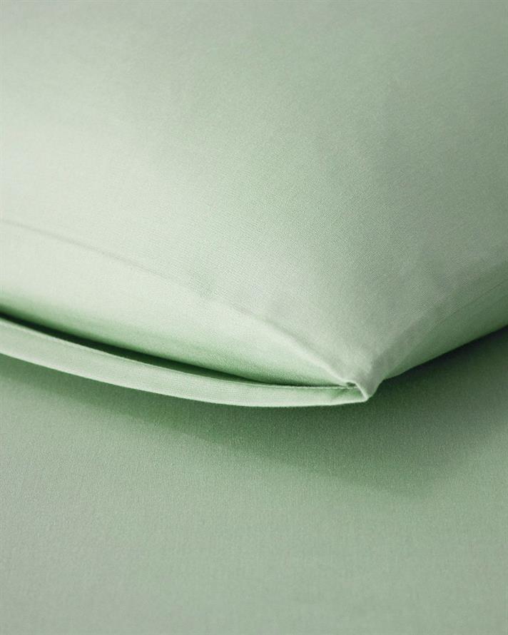 Plain Bumbac King Size Set Cearșaf Cu Elastic 180x200 cm Verde moștenire