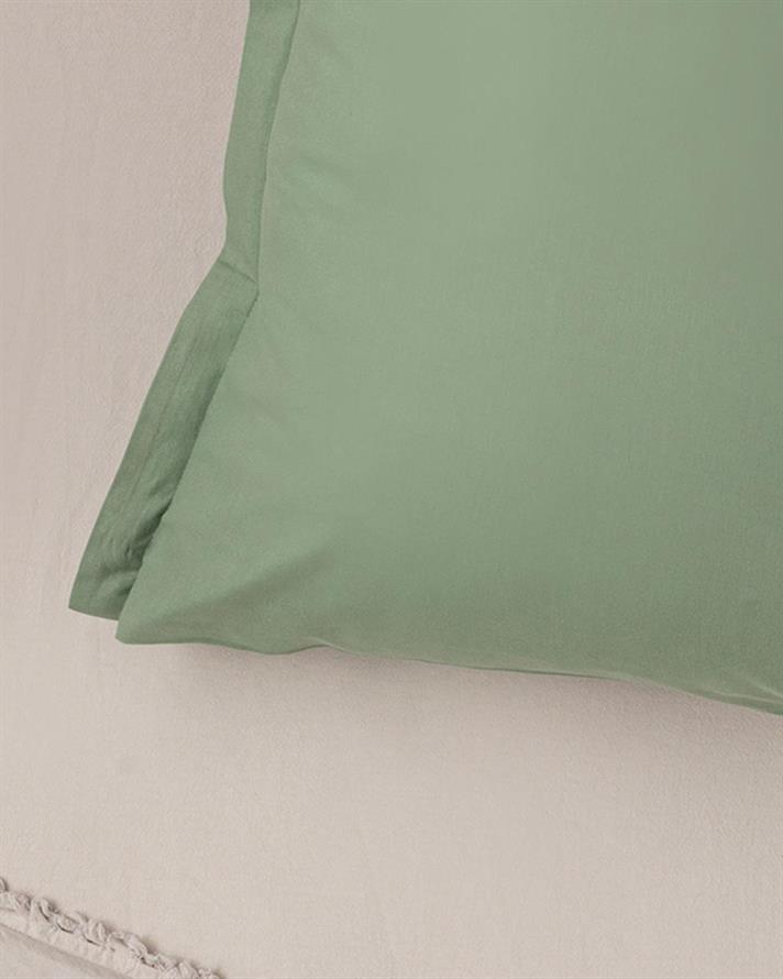 Plain Cu Bumbac Oxford O Singură Piesă Față De Pernă 70x70 cm Verde De Migdale Crude