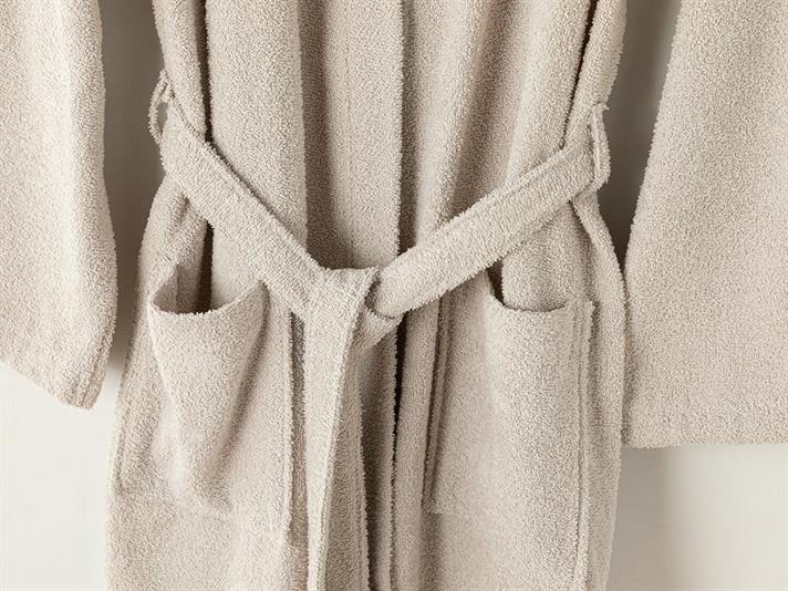 Plain Cu Bumbac Set Set Halat S-M Bej Deschis