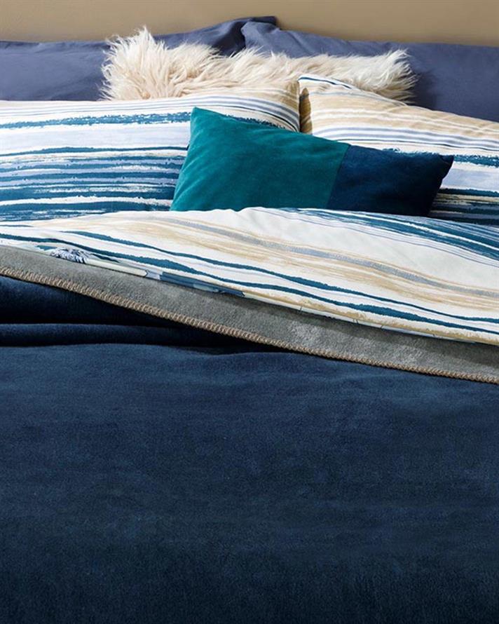 Plain Cu Bumbac Single Pătură 150x200 cm Gri - Bleumarin