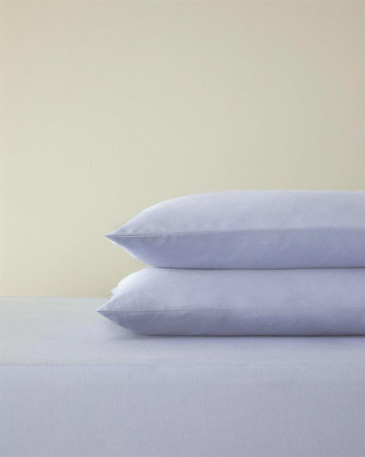 Plain Bumbac Single Set Cearșaf Cu Elastic 100x200 cm Albastru hortensie