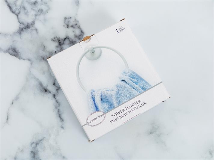 Plain Metal Rundă Suport Pentru Prosop 17,7*15,0 Cm Ecru.