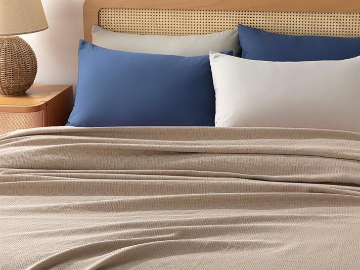 Plain Pătură De Vară King Size, Bumbac, 240*220 Cm, Gri Deschis
