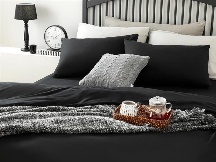 Plain Set Lenjerie De Pat Single, Bumbac, 160*220 Cm, Natural