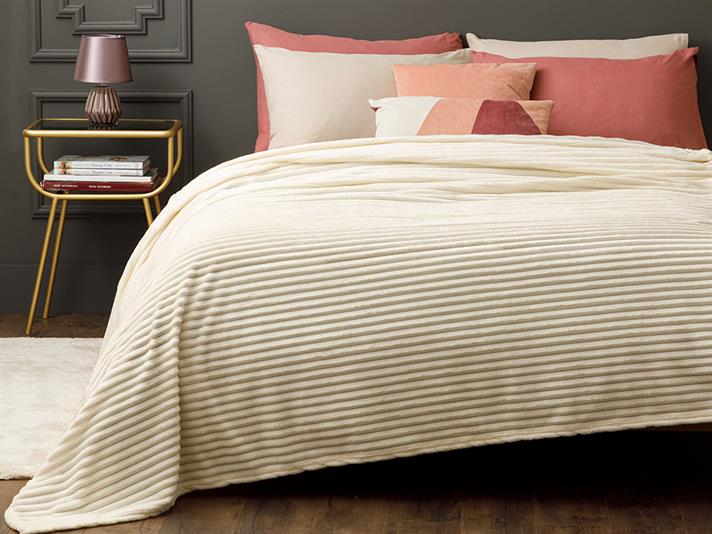 Pătură, pentru o persoană, Plain, poliester, 150x200 cm, alb