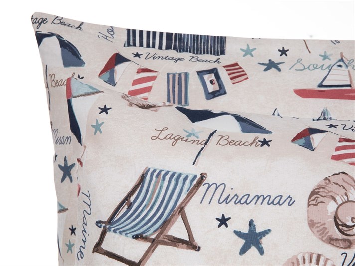 Plaja vintage Cu Bumbac Cu 2 Piese Față De Pernă 50x70 cm Bej
