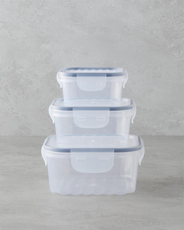 Layla Plastic Recipient Depozitare 400-800-1400 ml Transparent