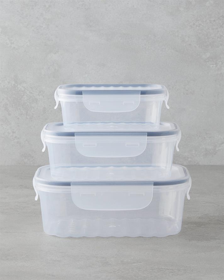 Layla Plastic Recipient Depozitare 500 - 1000 - 1700 ml Transparent