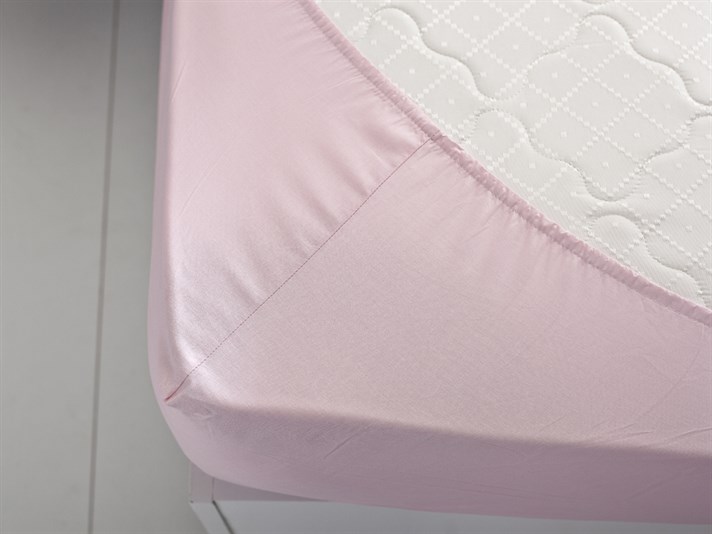 Plat 5 Cu Bumbac Double Cearșaf Cu Elastic 160x200 cm Culoarea Trandafirului Uscat.