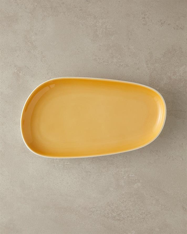 Platou, Bohon, porțelan, 27 cm, galben