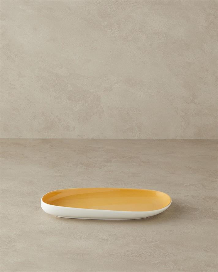 Platou, Bohon, porțelan, 27 cm, galben