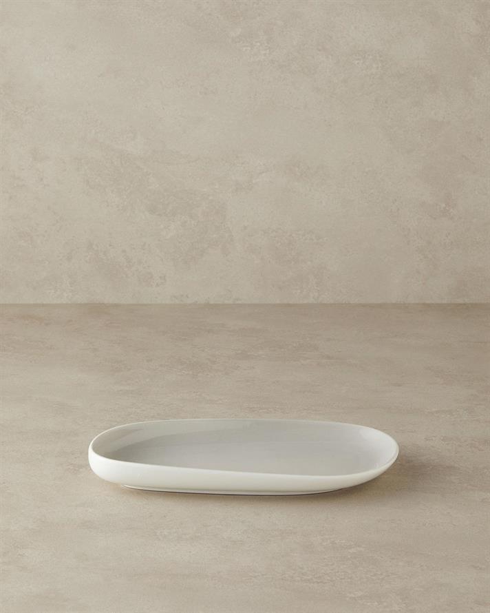 Platou, Bohon, porțelan, 27 cm, gri