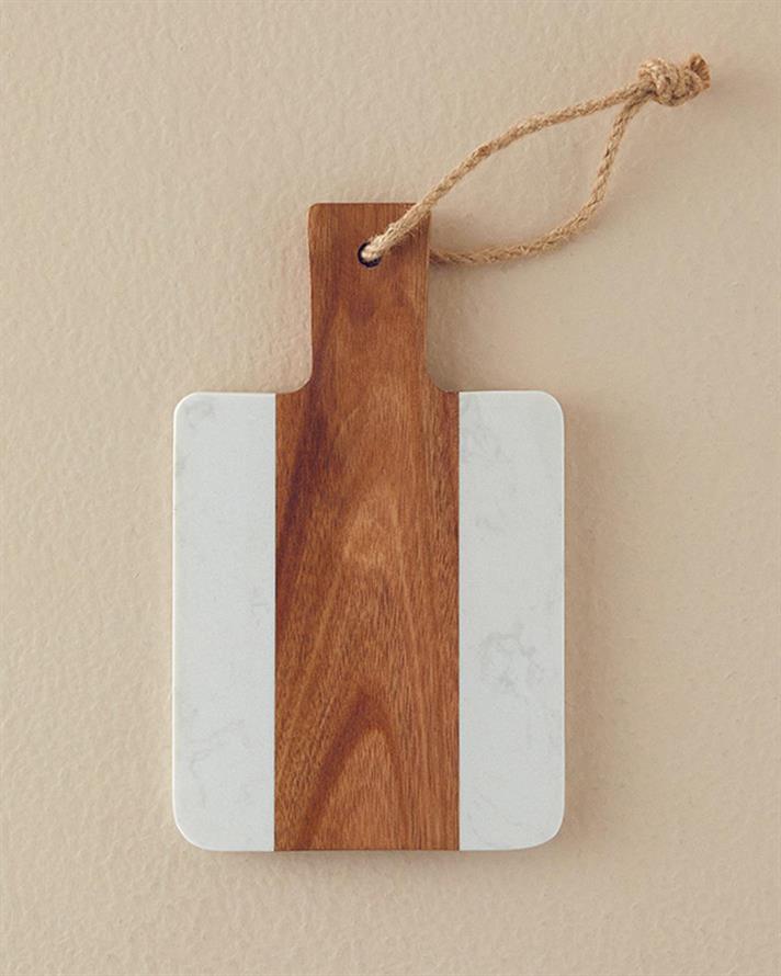 Platou servire, Aida, marmură, 25x15 cm, alb