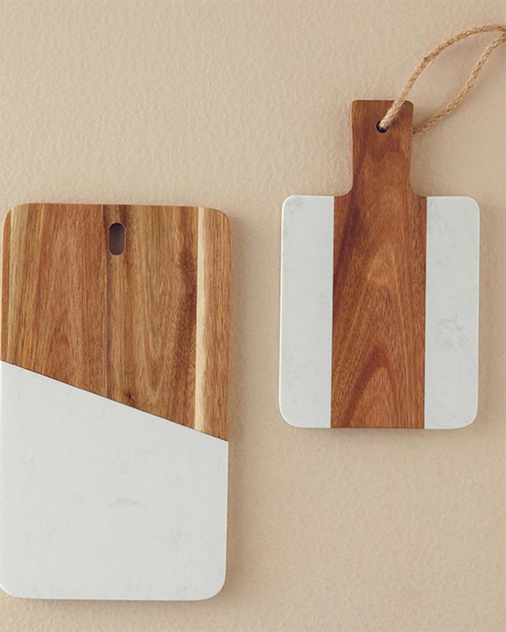 Platou servire, Aida, marmură, 25x15 cm, alb