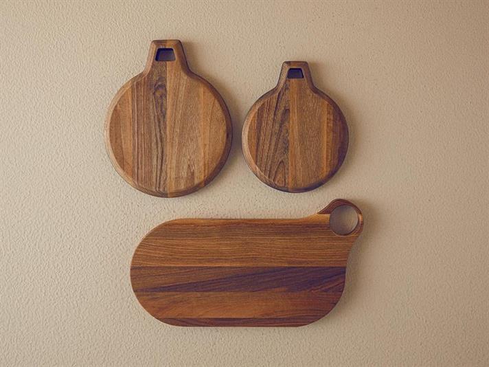 Platou servire, Bubble Wood, lemn de nuc, 39x18 cm, maro
