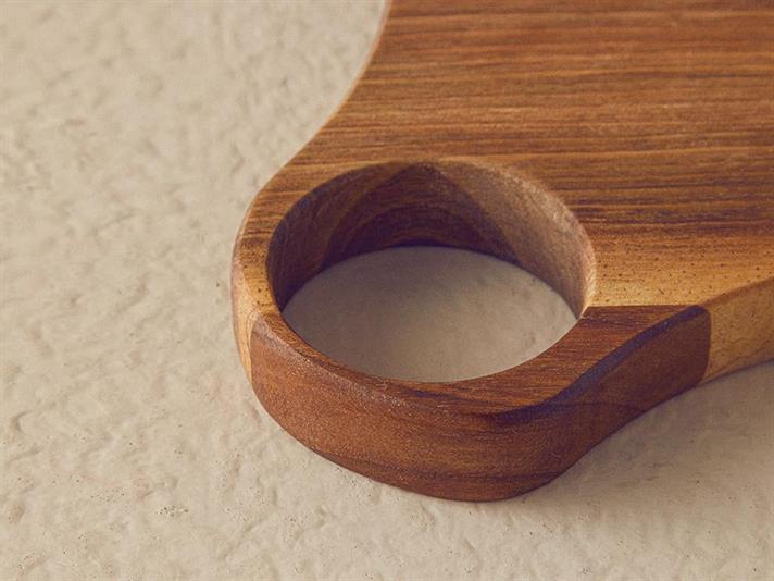 Platou servire, Bubble Wood, lemn de nuc, 39x18 cm, maro