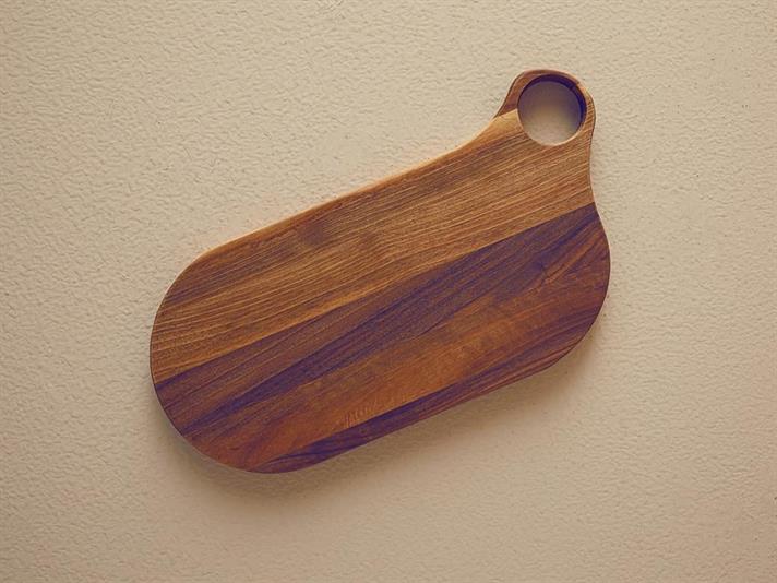 Platou servire, Bubble Wood, lemn de nuc, 39x18 cm, maro