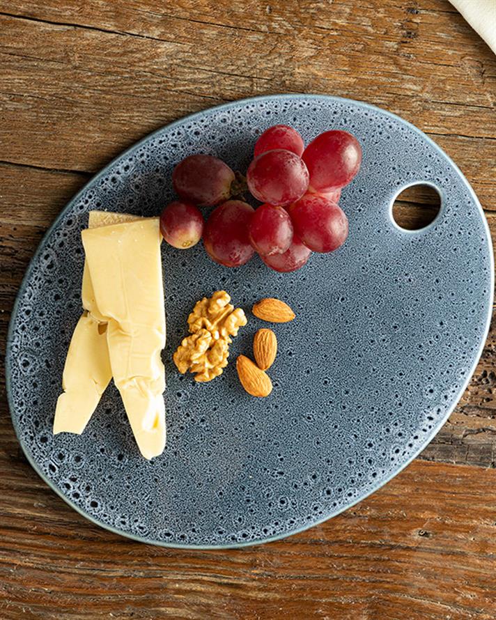 Platou servire, Chera, porțelan, 28x23 cm, albastru indigo