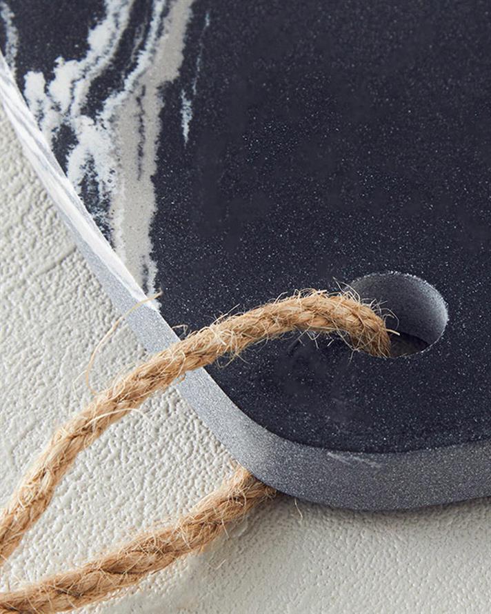 Platou servire, Jade, marmură, 30x20 cm, negru