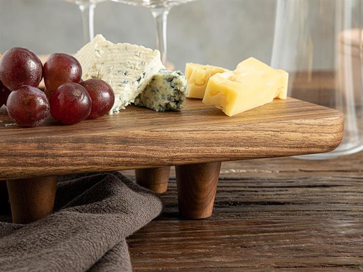 Platou servire, Noix, lemn de nuc, 30x14 cm, maro închis