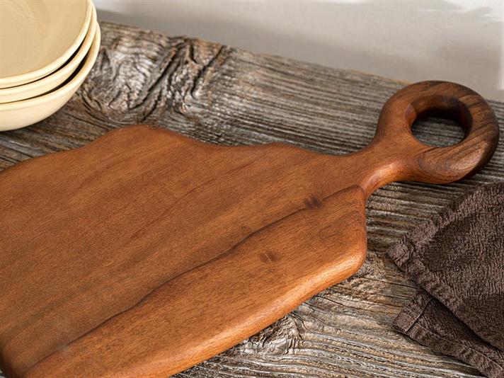 Platou servire, Noyer, lemn de nuc, 38x20 cm, maro închis