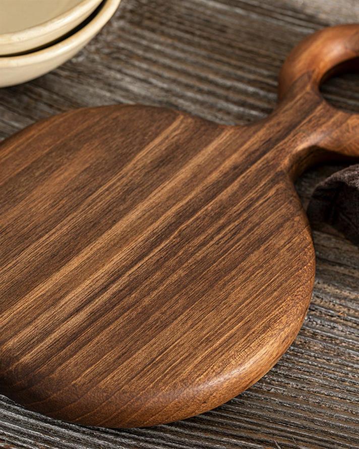 Platou servire, Nuez, lemn de nuc, 32x20 cm, maro închis